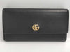 GUCCI Marmont Leather Long Wallet, Black, with Box
