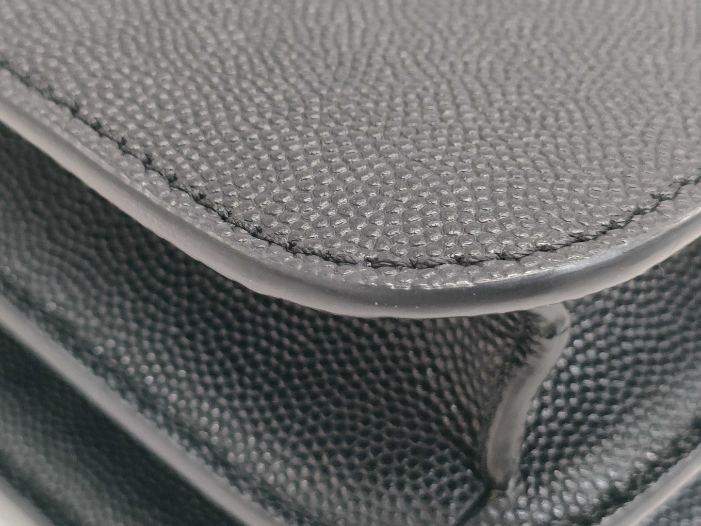 BURBERRY TB logo black leather shoulder bag