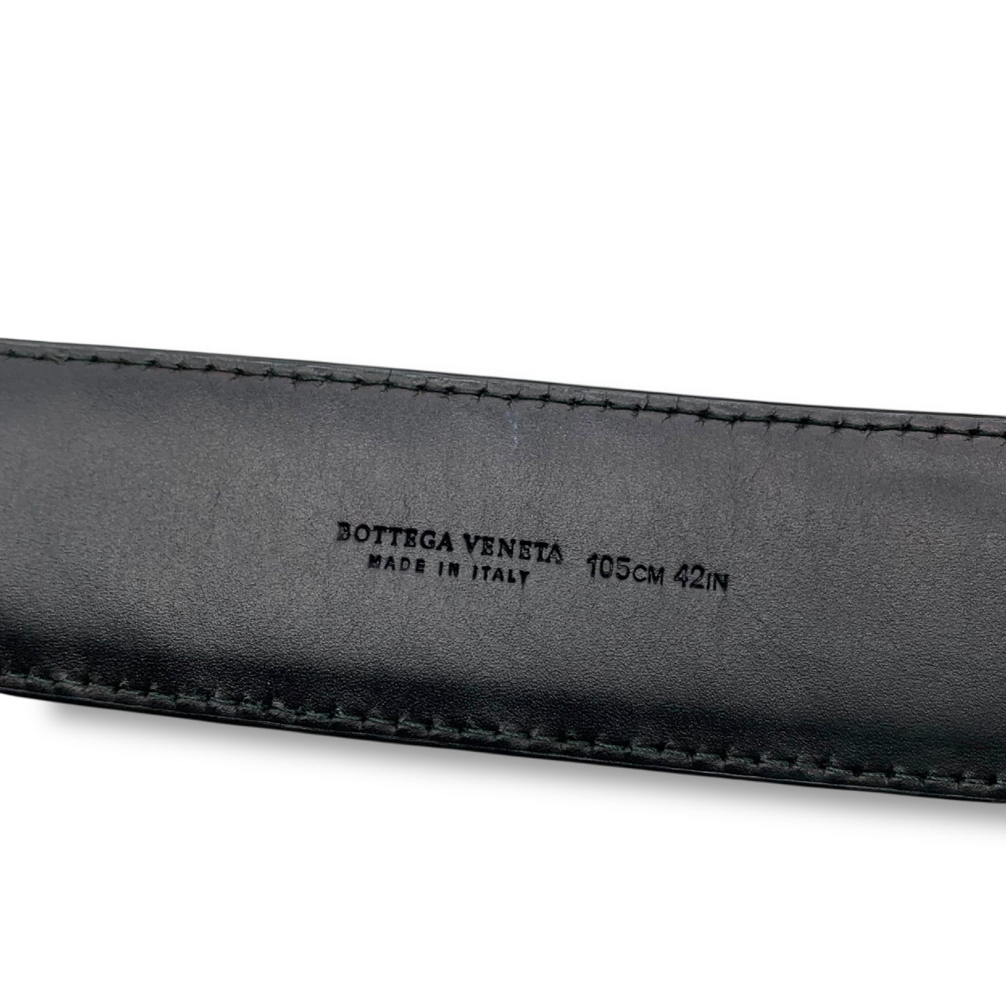 BOTTEGA VENETA Intrecciato Belt, Black Leather