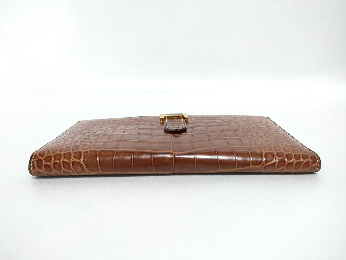 HERMES Bearn HERMES Hermes Bearn □F Alligator Long Wallet