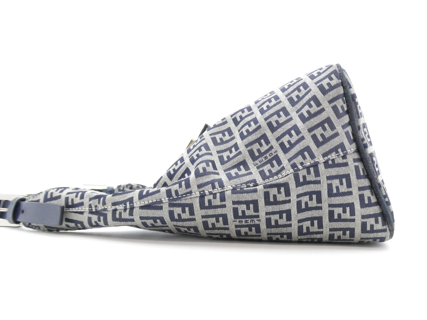 FENDI Zucchino Mamma Canvas and Leather Shoulder Bag
