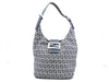 FENDI Zucchino Mamma Canvas and Leather Shoulder Bag