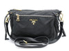 PRADA logo nylon and leather shoulder bag