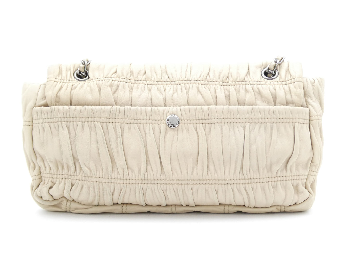 PRADA logo gathered chain shoulder bag