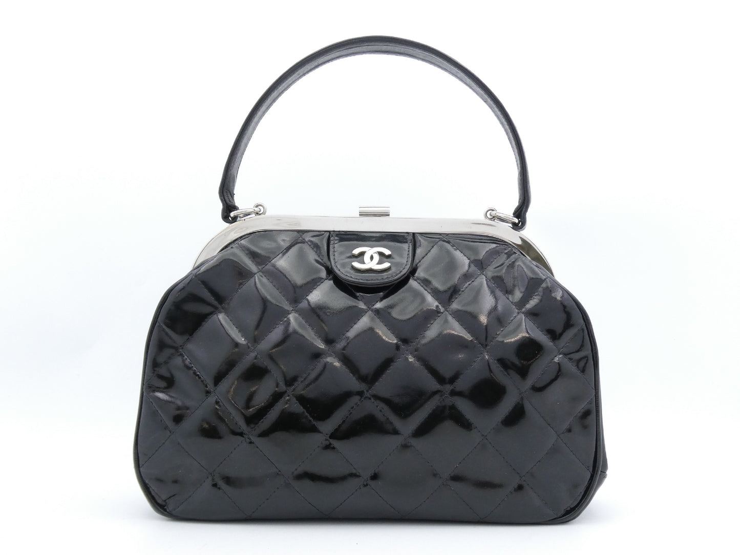 CHANEL Matelasse Coco Mark Enamel Clasp Handbag