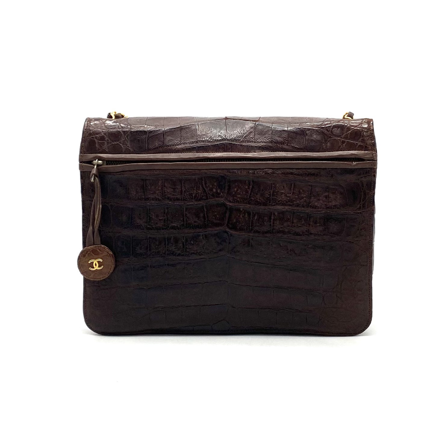 CHANEL CHANEL Turnlock Coco Mark Crocodile Chain Shoulder Bag