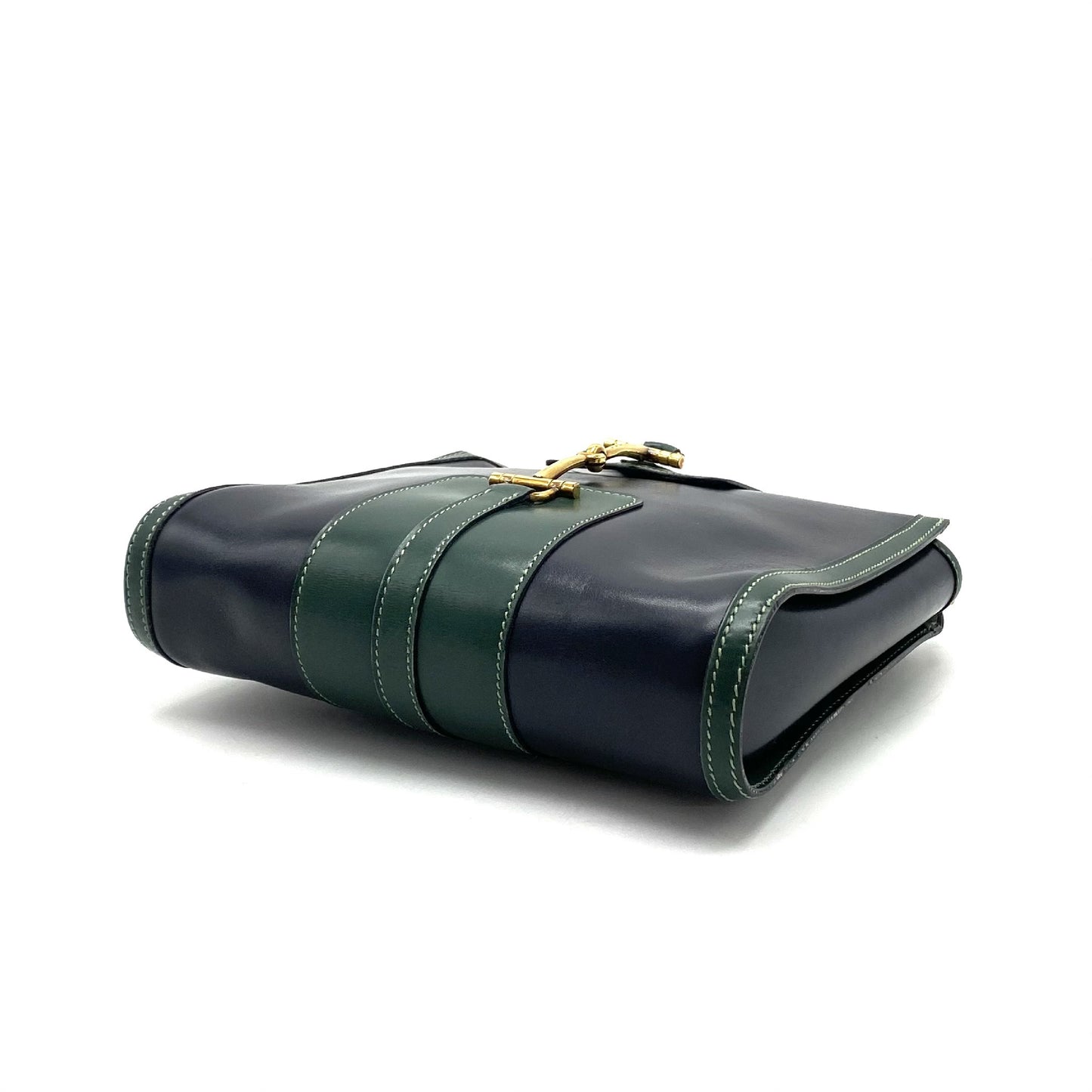 HERMES HERMES Vintage Horsebit Box Calfskin Shoulder Bag with 〇D Stamp