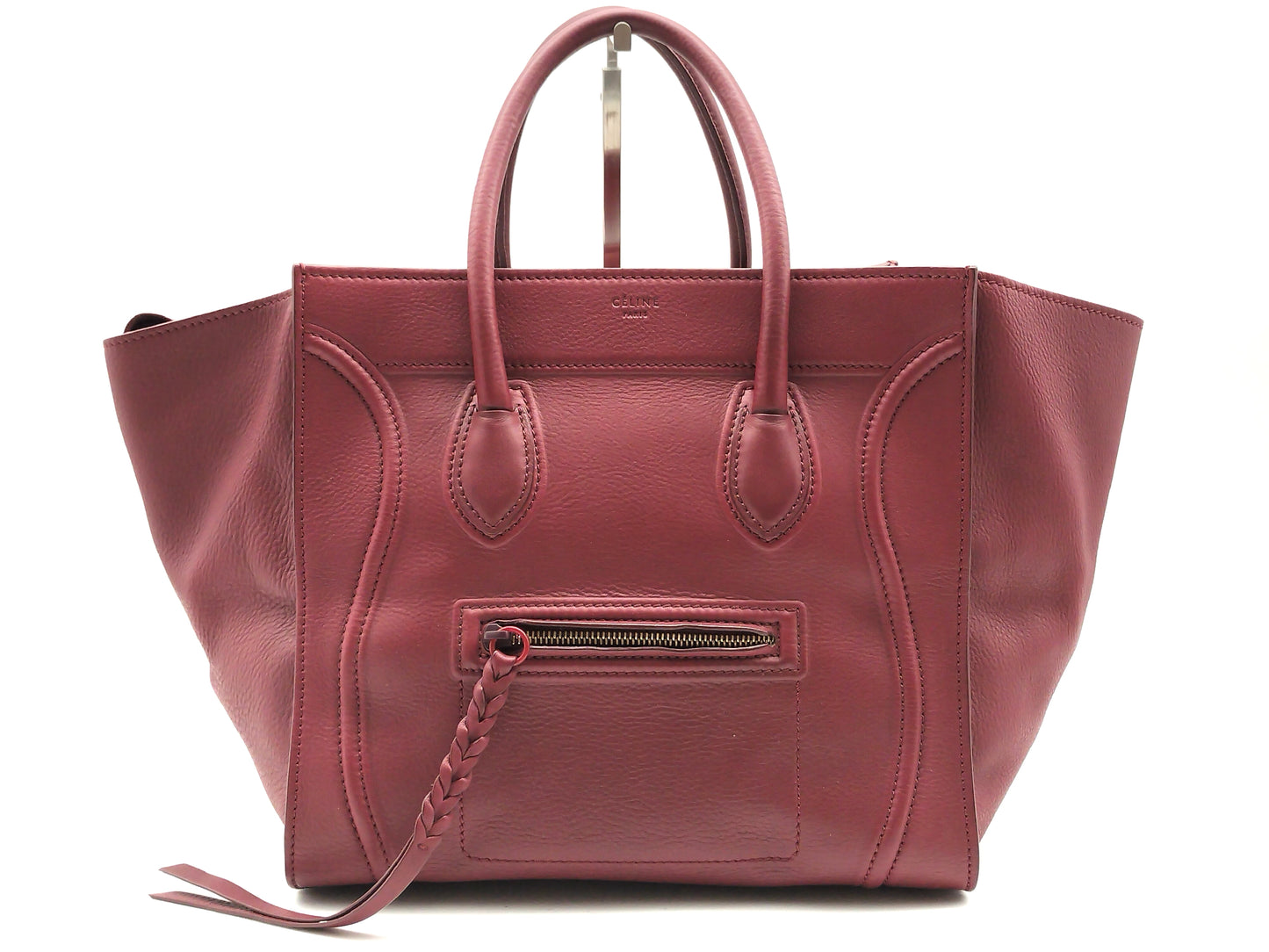CELINE Luggage Phantom Leather Bordeaux Handbag