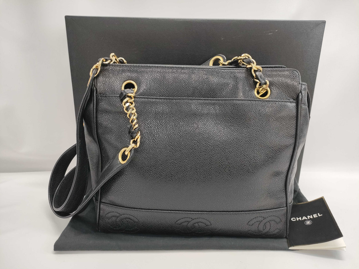 CHANEL CHANEL Chain Bag Caviar Skin Black 4~ Shoulder Bag