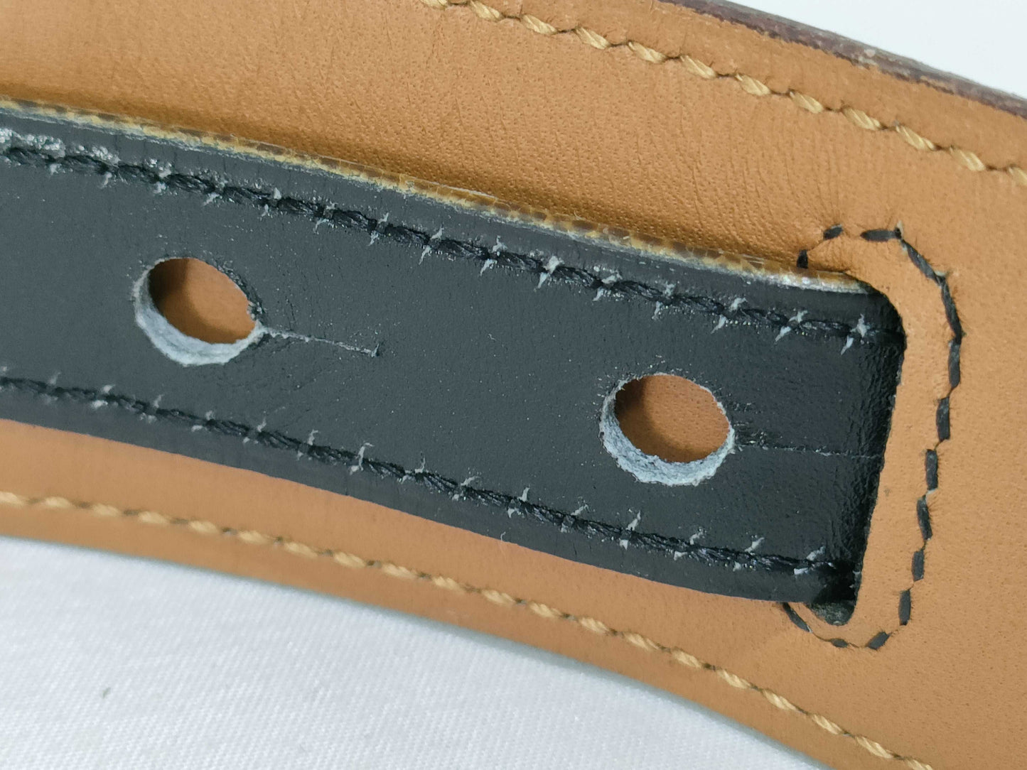 HERMES Kelly Belt, Black, 〇U, Cobas Scuffs, Hardware Scuffs, Size 80, Sold