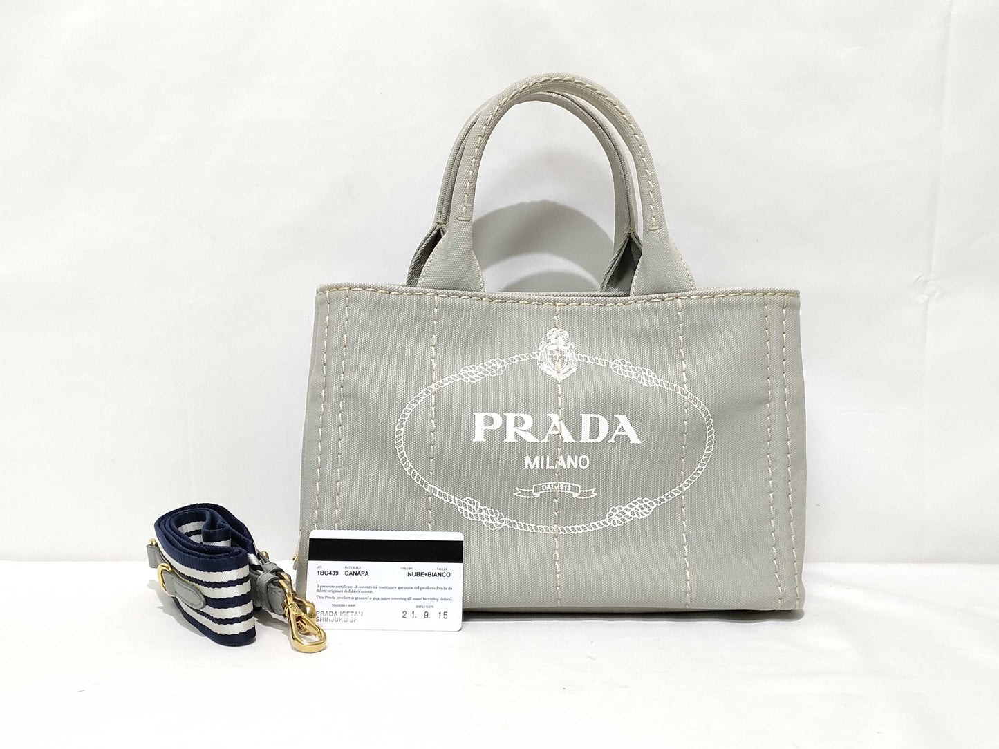 PRADA PRADA 2-way Canapa 1BG439 Gray Handbag