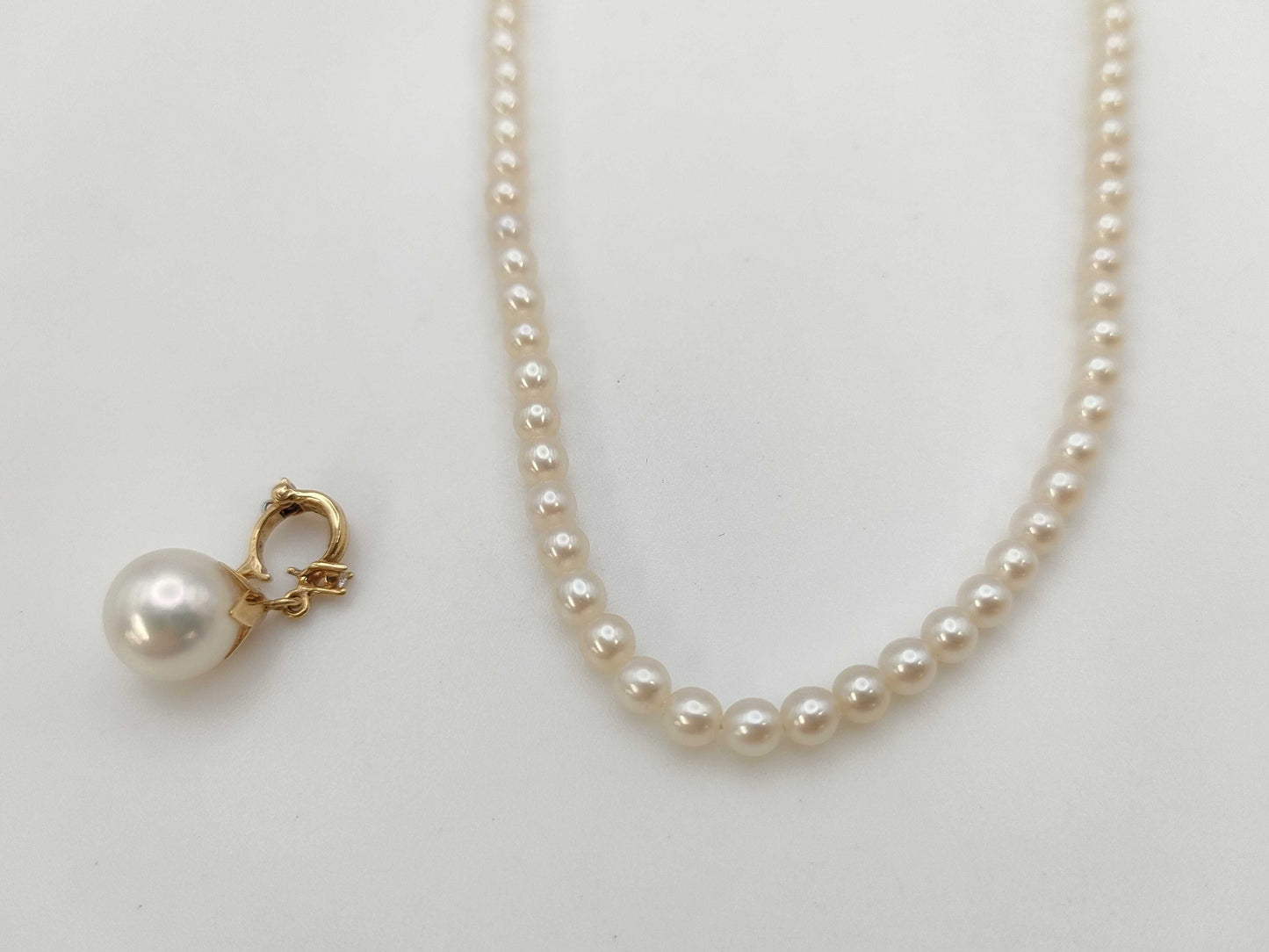 TASAKI Pearl Diameter Approx. 8.6mm/3.5mm-3.6mm D0.01ct K18 9.5g Necklace