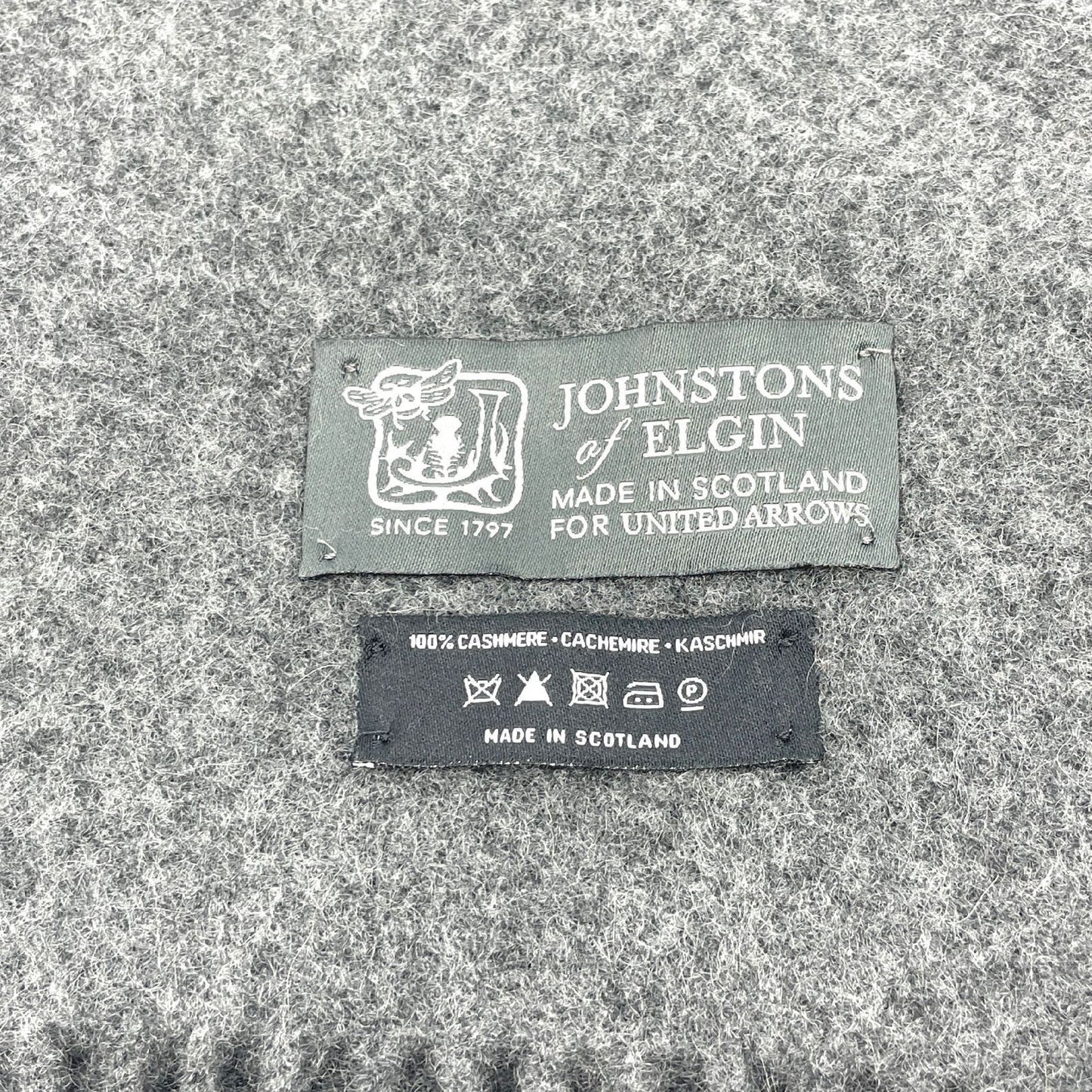 Johnstons of Elgin 100% Cashmere Scarf, Gray, Made in Scotland