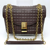 CELINE C Logo Quilted Medium Chain Shoulder Bag