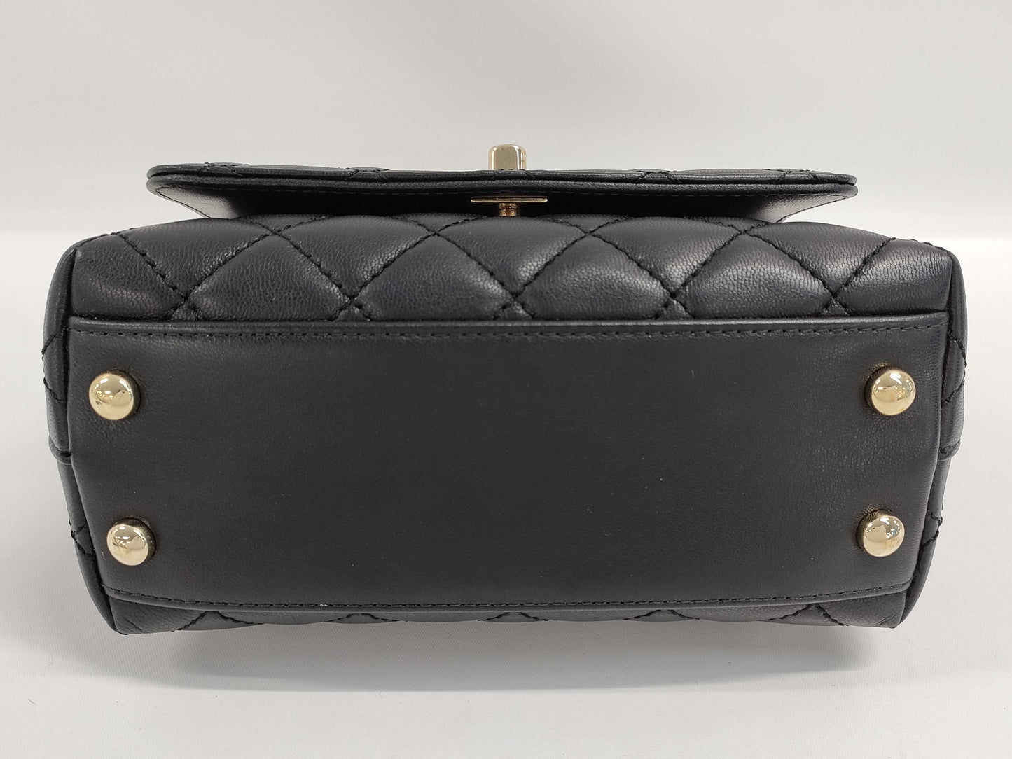 CHANEL Matelasse Coco Handle XXS Lambskin Black Handbag, No. 31