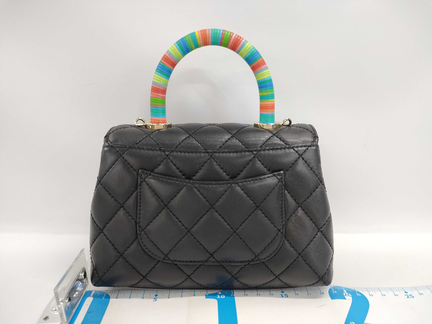 CHANEL Matelasse Coco Handle XXS Lambskin Black Handbag, No. 31