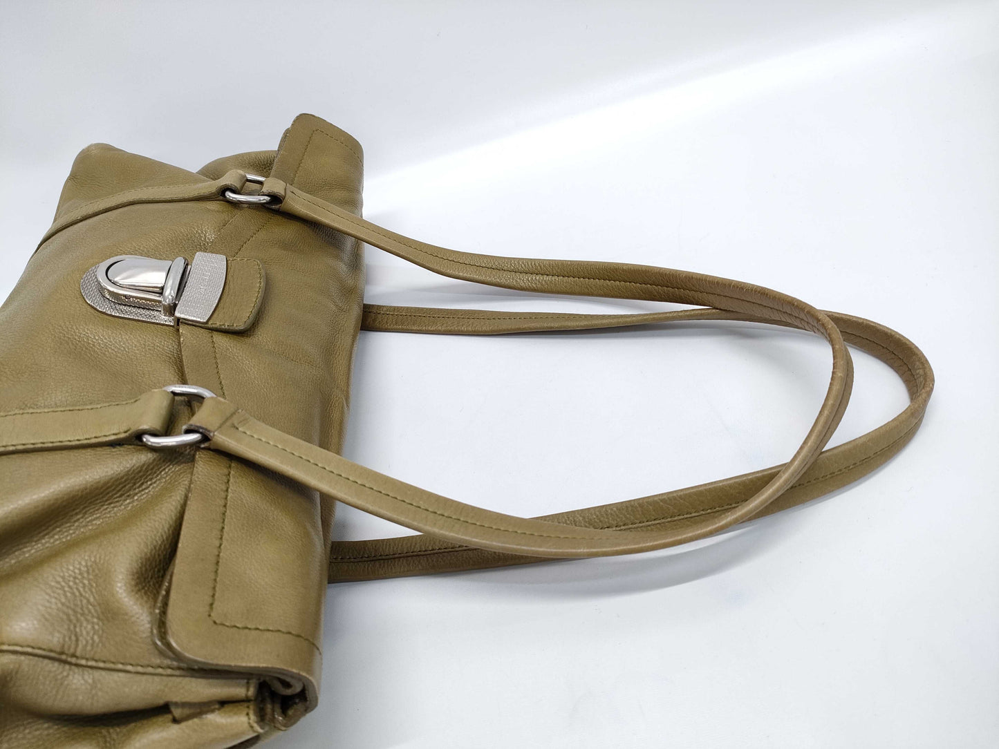 PRADA Prada Triangle Logo Handbag Green Handbag