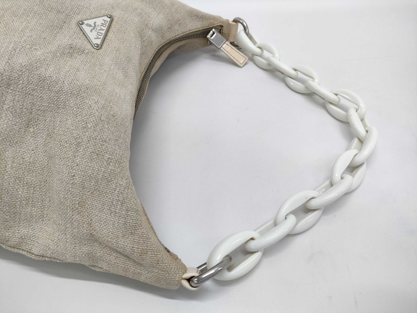 PRADA Prada Triangle Logo Chain Shoulder Bag