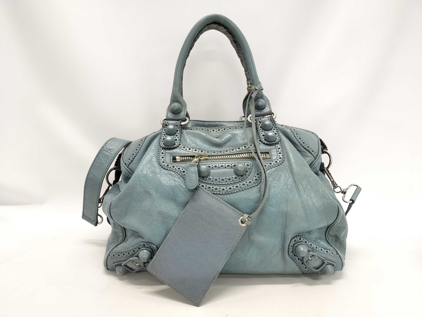 BALENCIAGA City Handbag Blue with Mirror