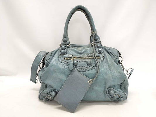 BALENCIAGA City Handbag Blue with Mirror