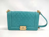 CHANEL Boy Chanel Caviar Skin Chain Shoulder Bag in Turquoise, No. 28