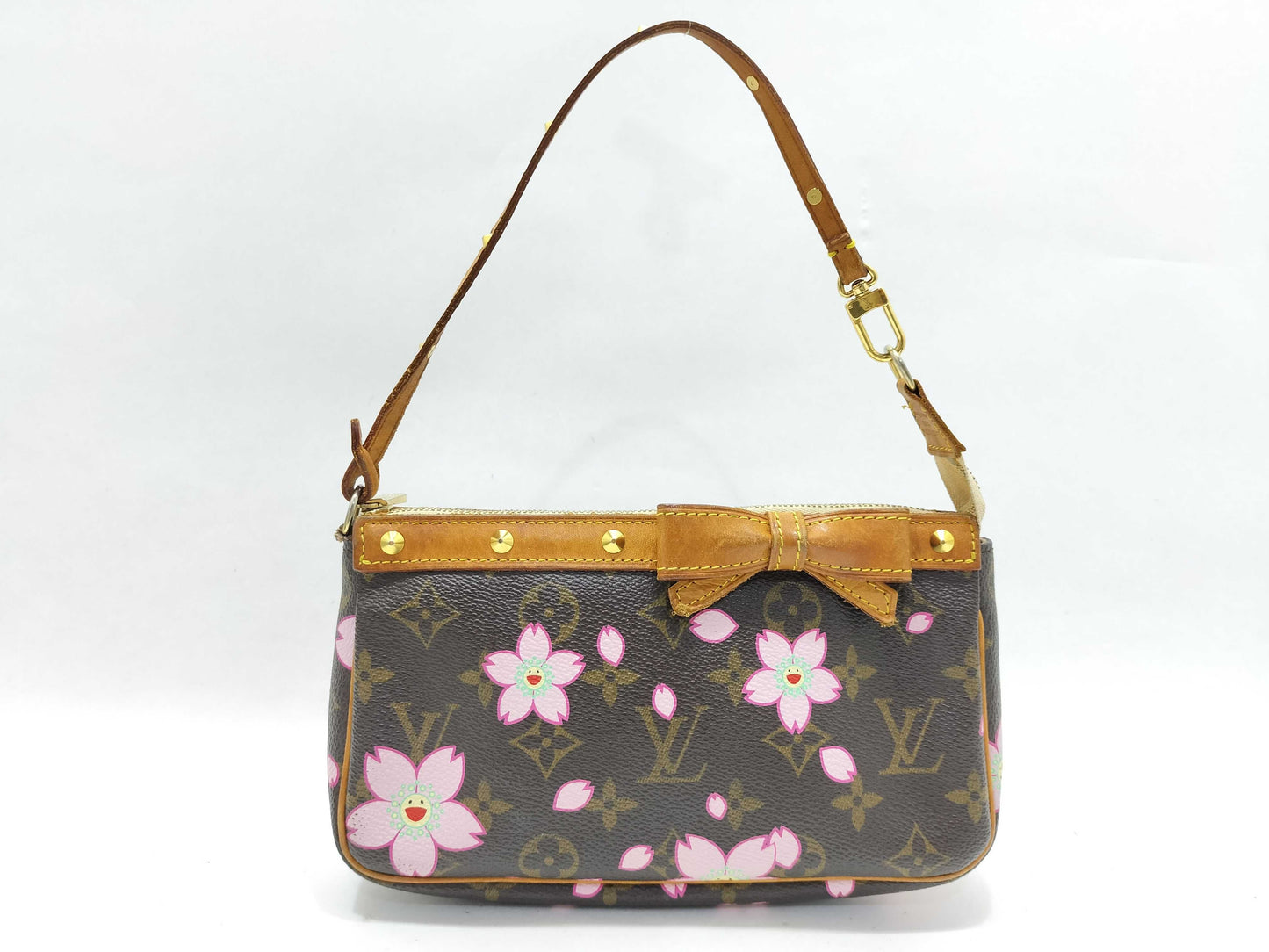 LOUIS VUITTON Monogram Cherry Blossom Pochette Accessoires M92006 AR0023 Brown Pouch