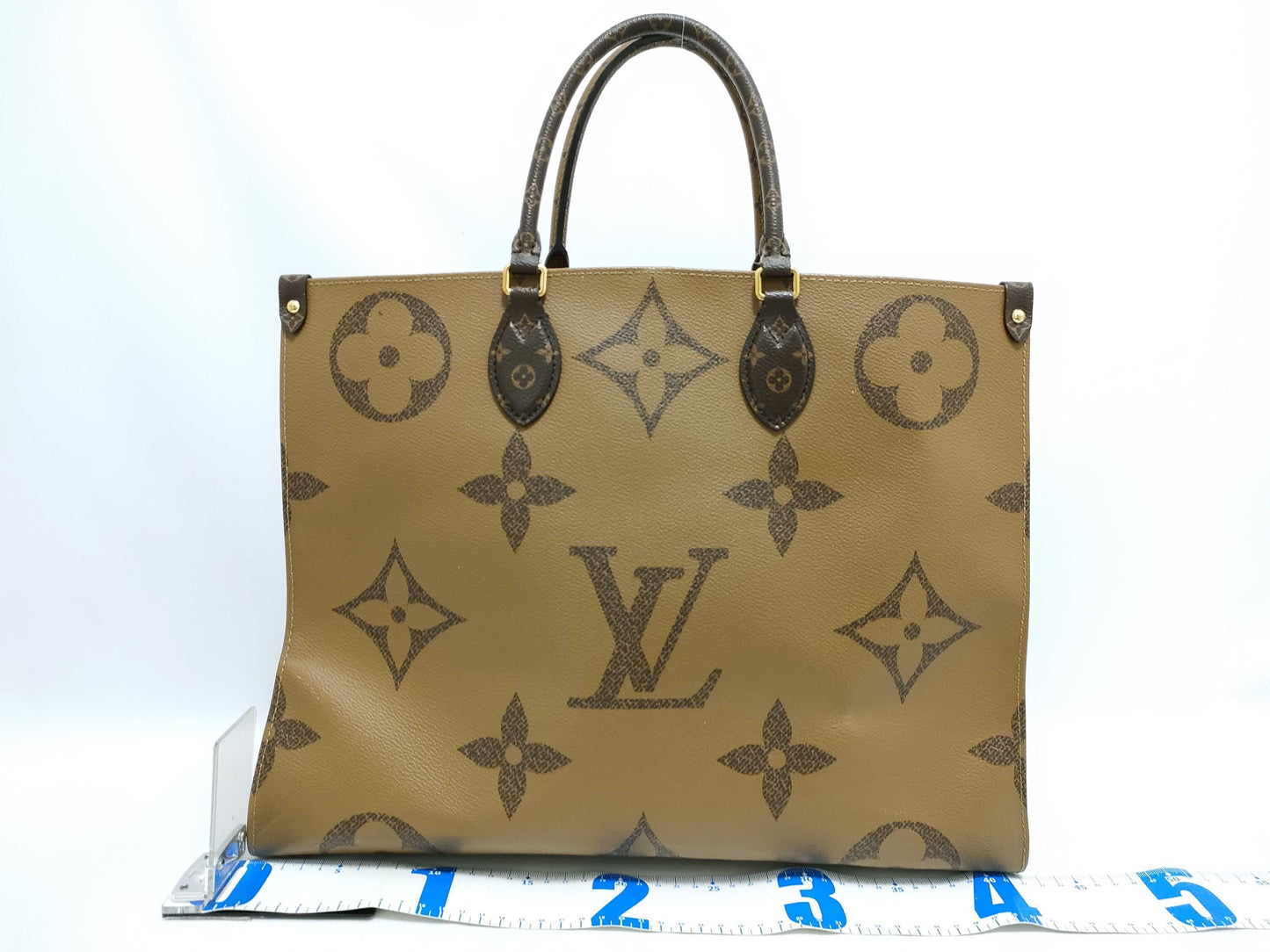 LOUIS VUITTON Monogram Giant On the Go GM M44576 TJ5200 Brown RFID Enabled Tote Bag