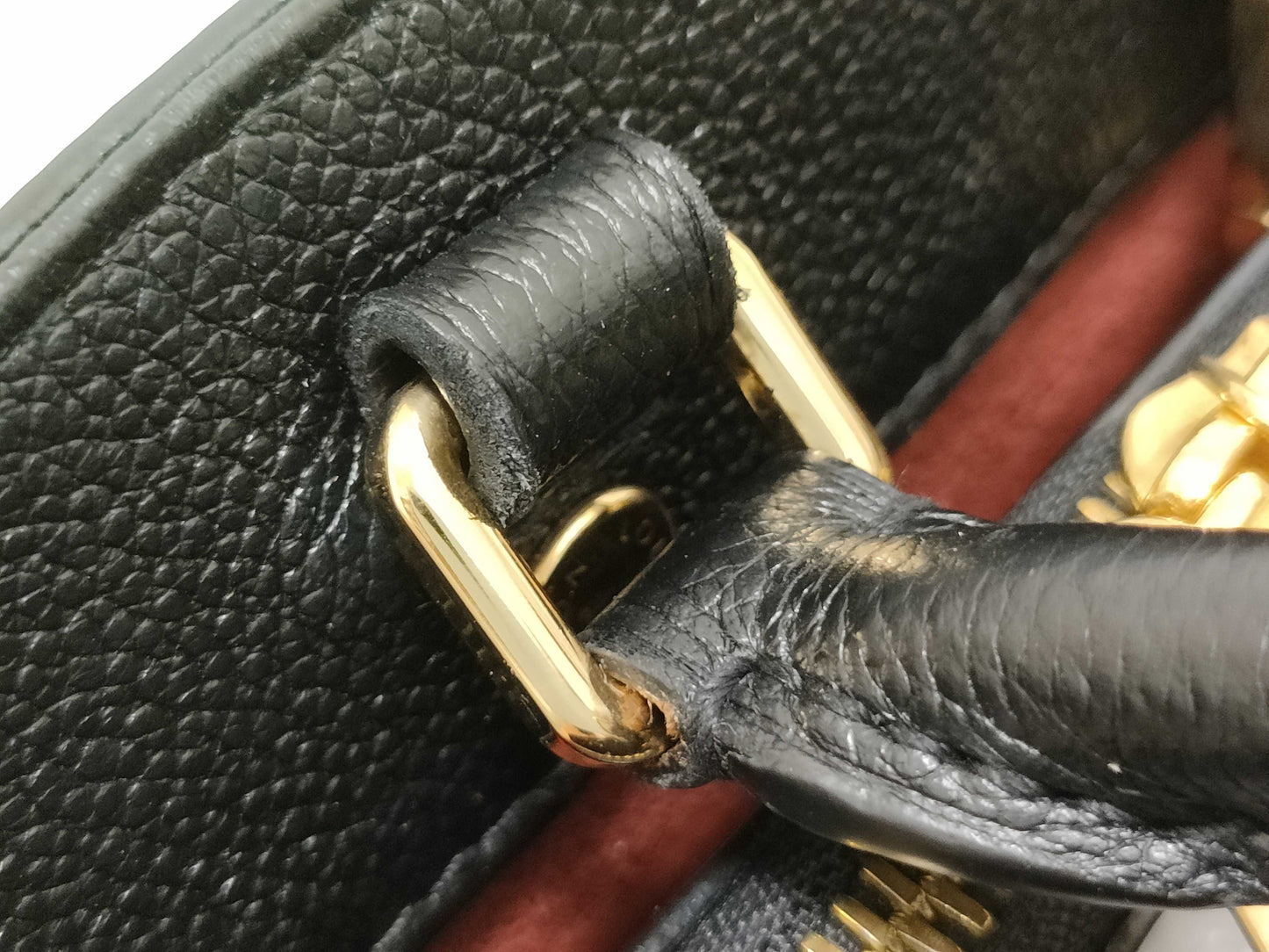 LOUIS VUITTON Monogram Empreinte Montaigne BB M45778 Black RFID Enabled Handbag
