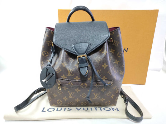 LOUIS VUITTON Monogram Montsouris NMPM M45515 Brown x Black RFID Enabled Backpack