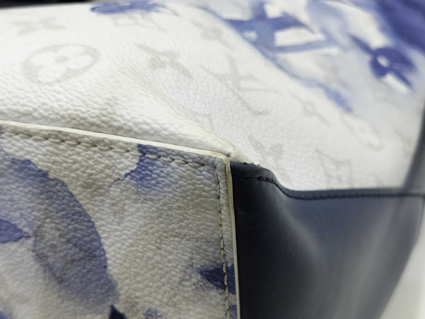 LOUIS VUITTON Monogram Watercolor Weekend Tote GM M45755 Blue x White RFID Enabled Tote Bag
