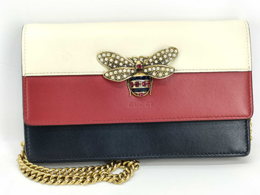 GUCCI Queen Margaret Leather Chain Shoulder Bag