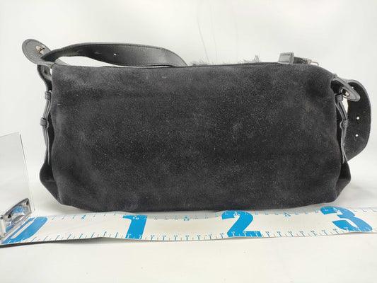 Salvatore Ferragamo rabbit fur suede shoulder bag