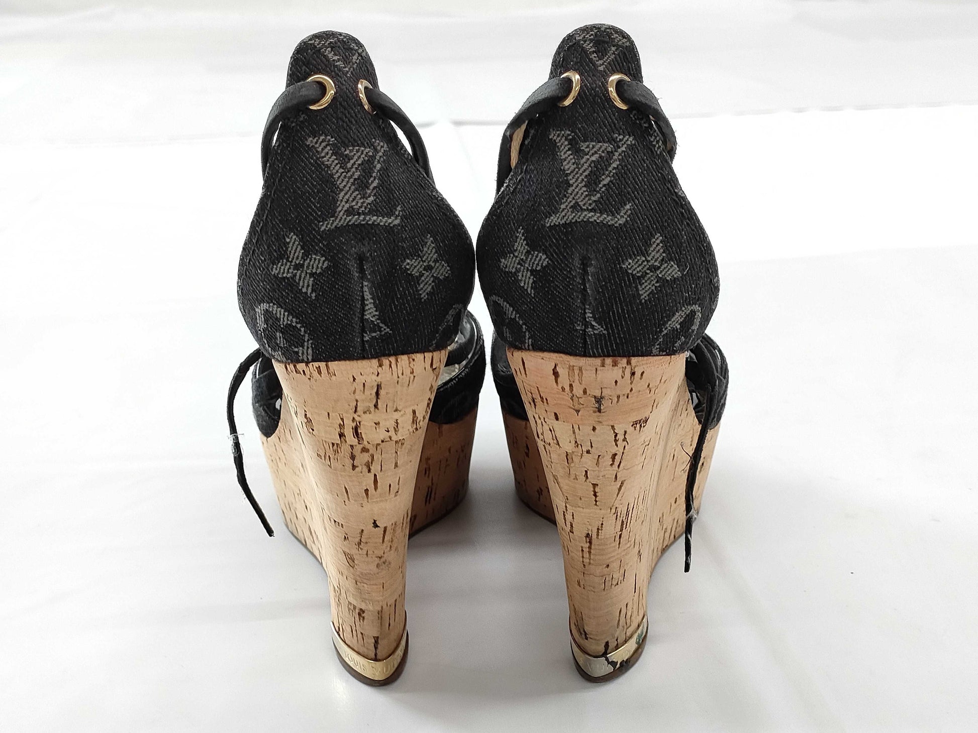 LOUIS VUITTON LOUIS VUITTON Wedge Sole Sandals Size 38 Pumps