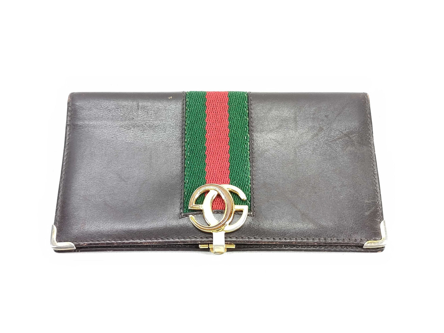 GUCCI Old GUCCI Old Leather Sherry Line Long Wallet