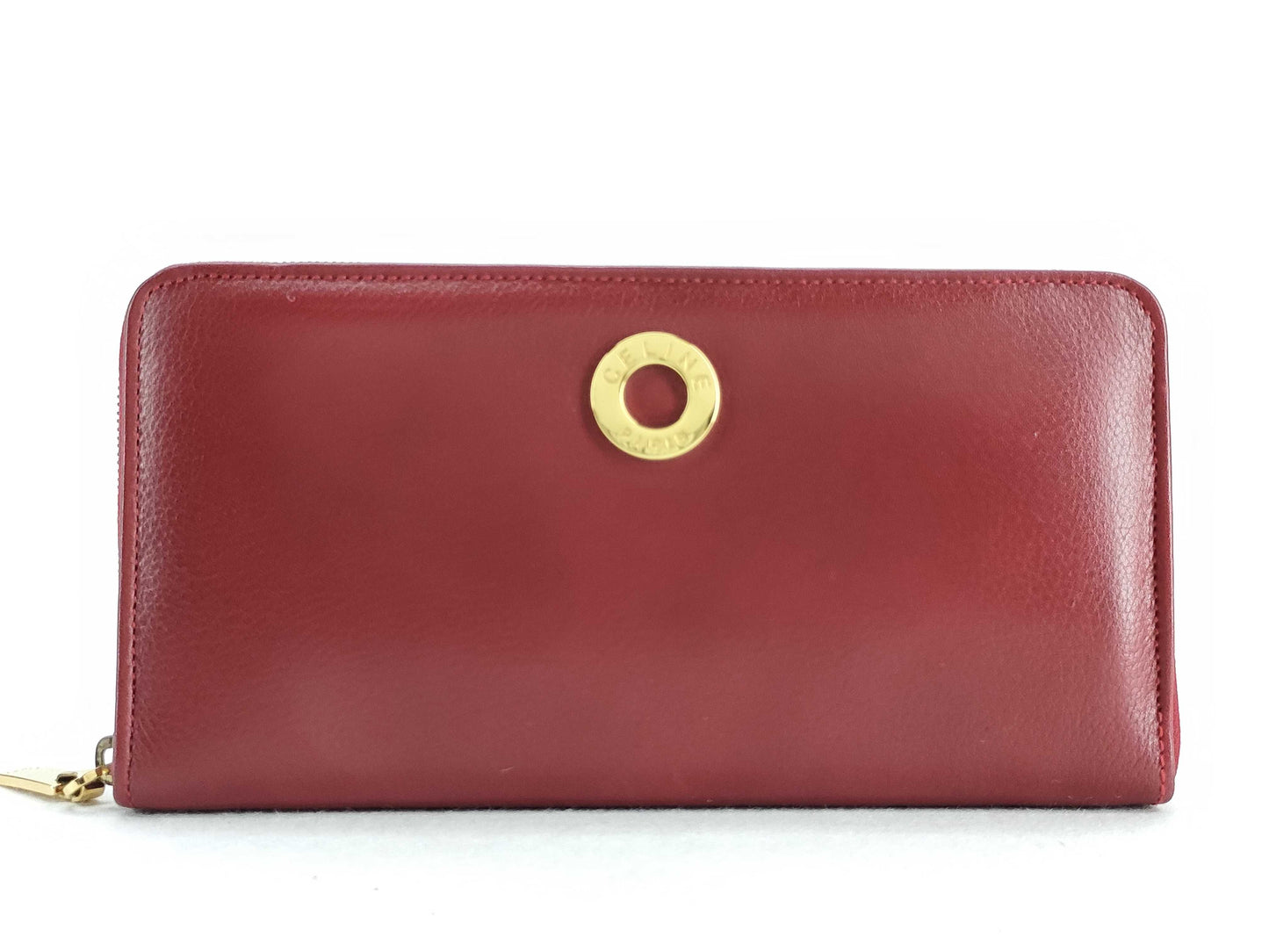 CELINE Circle Leather Zip-Around Long Wallet
