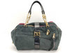 LOEWE Chain Shoulder Handbag Suede Leather Boston Bag