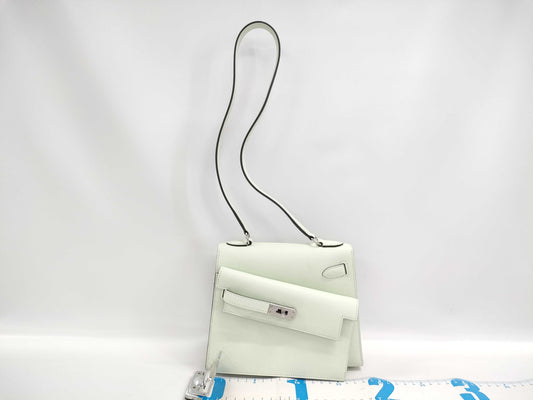 HERMES Kelly Hermès Kelly Anarchy 20 Handbag, Outer Stitching, Epson Vert Fizz, Silver Hardware, U Stamp