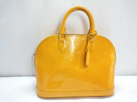 LOUIS VUITTON Epi Louis Vuitton Vernis Alma PM Jaune Passion Handbag M91695 MI1112