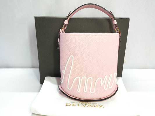 Delvaux Pan Bucket Amour Mini Leather Handbag in Bloom and Ivory