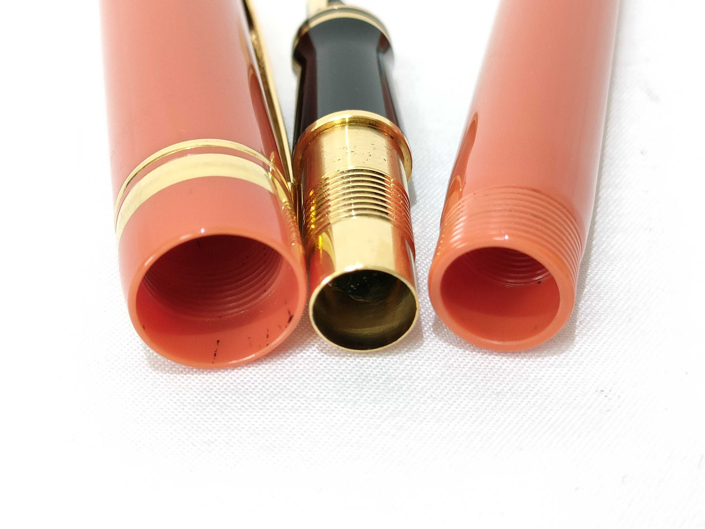 PARKER PARKER Duofold Fountain Pen, 18K Orange, Black, and Gold