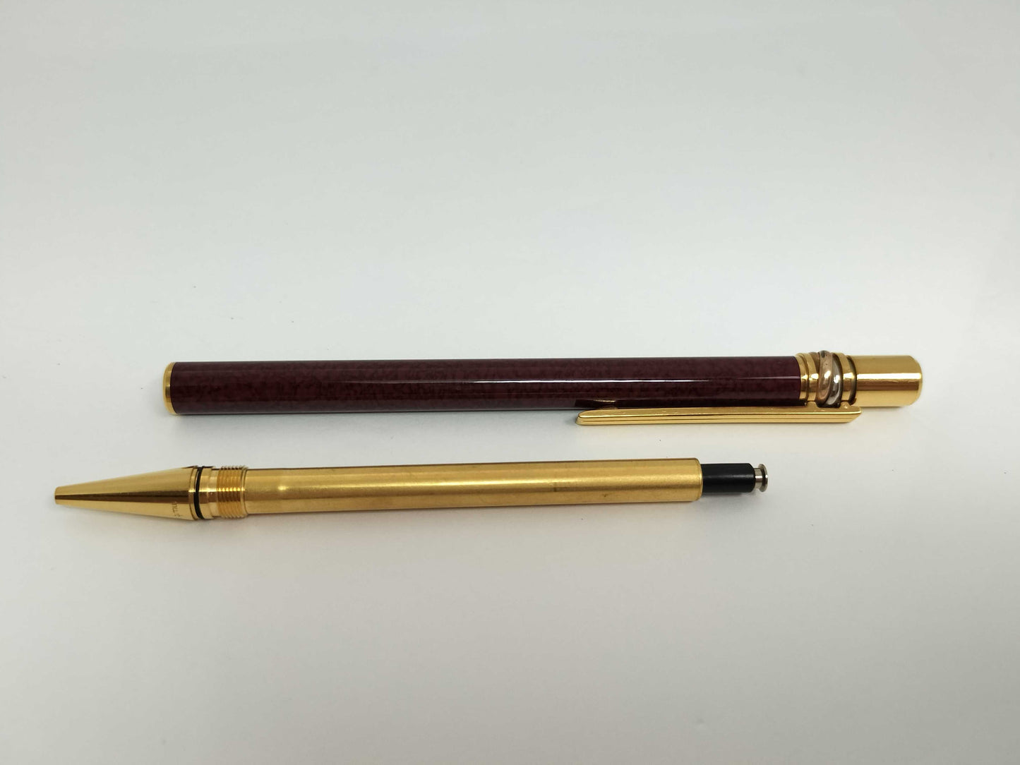 Cartier Trinity Ballpoint Pen, Metal, Marble Red x Gold, Pen/Fountain Pen