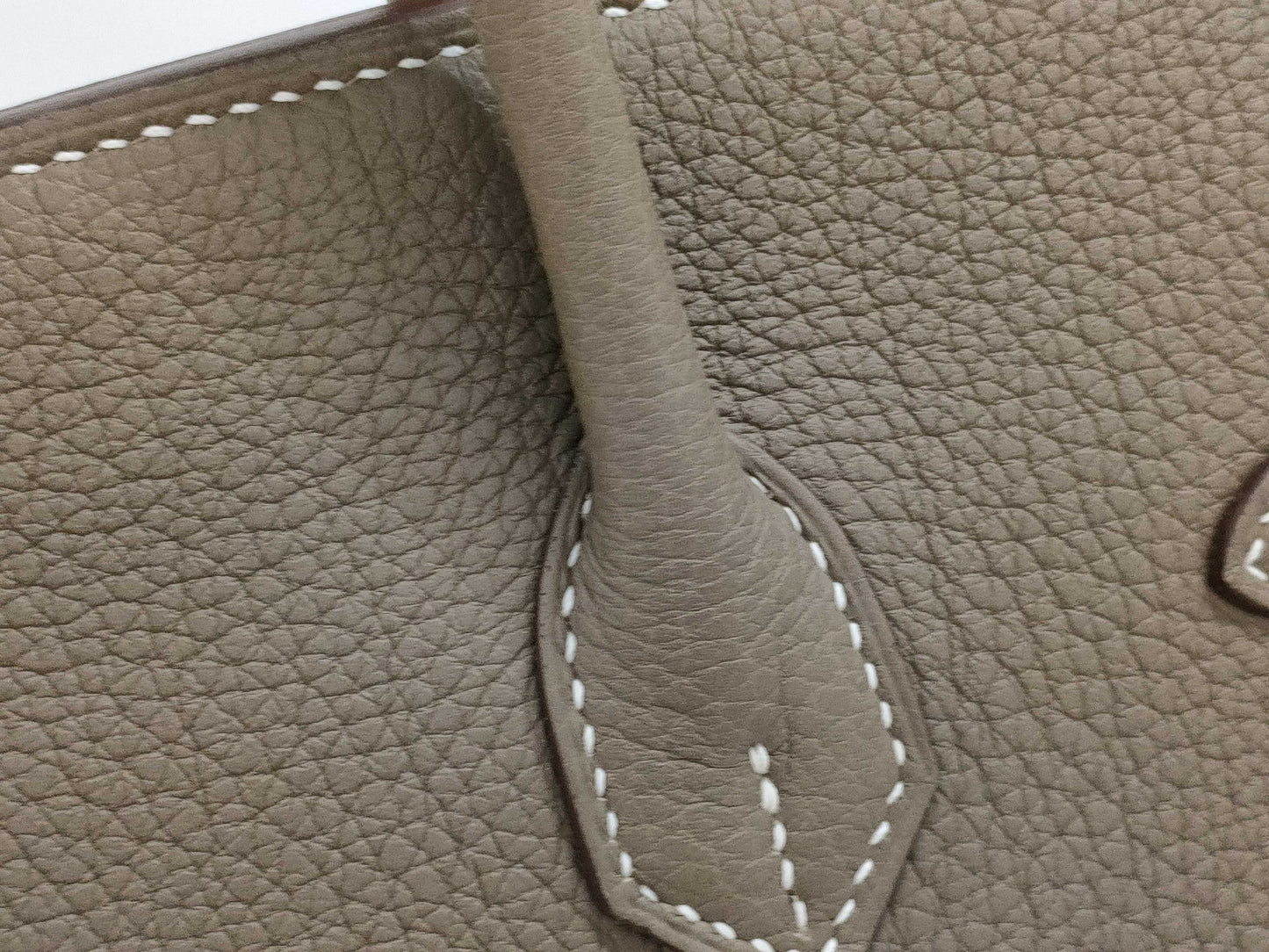 HERMES Birkin 25 Etoupe Gold Hardware Double Stamp Handbag