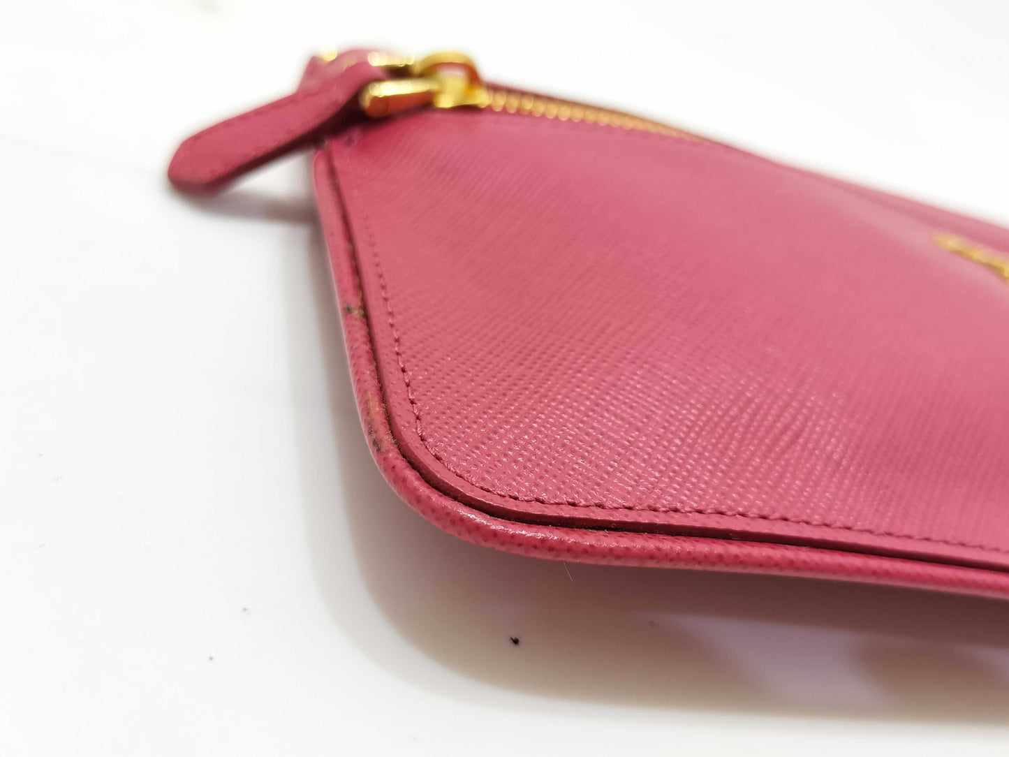 PRADA PRADA Saffiano Leather Pink Pouch