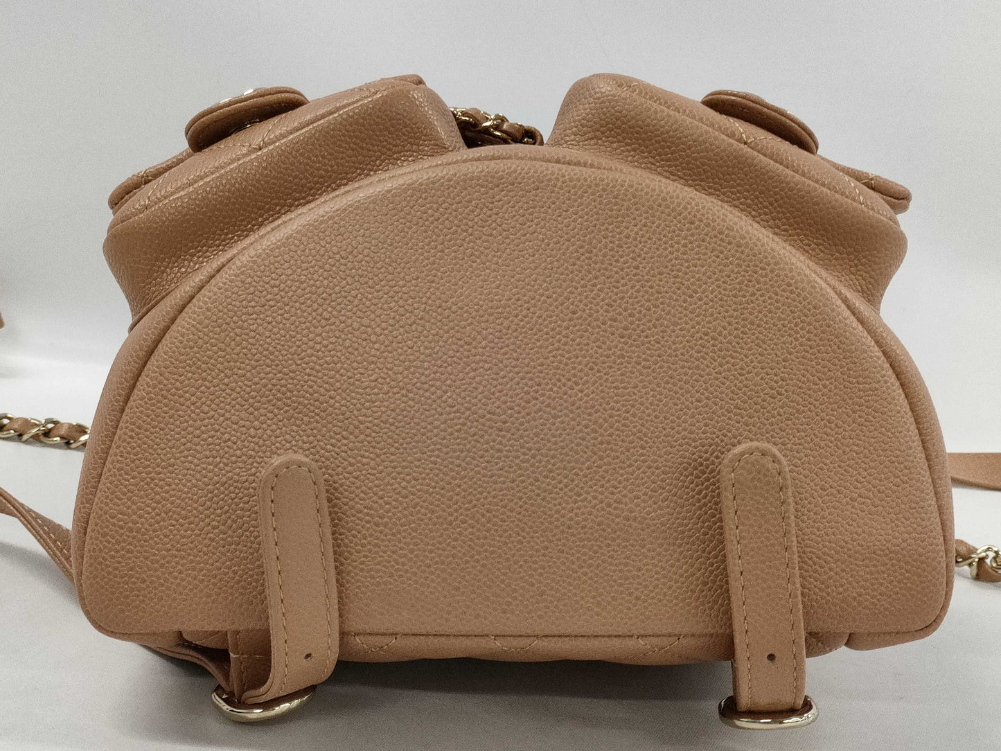 CHANEL Matelasse Backpack, Beige, Grained Calfskin, AS3787, G Hardware, IC Chip Closure, Backpack