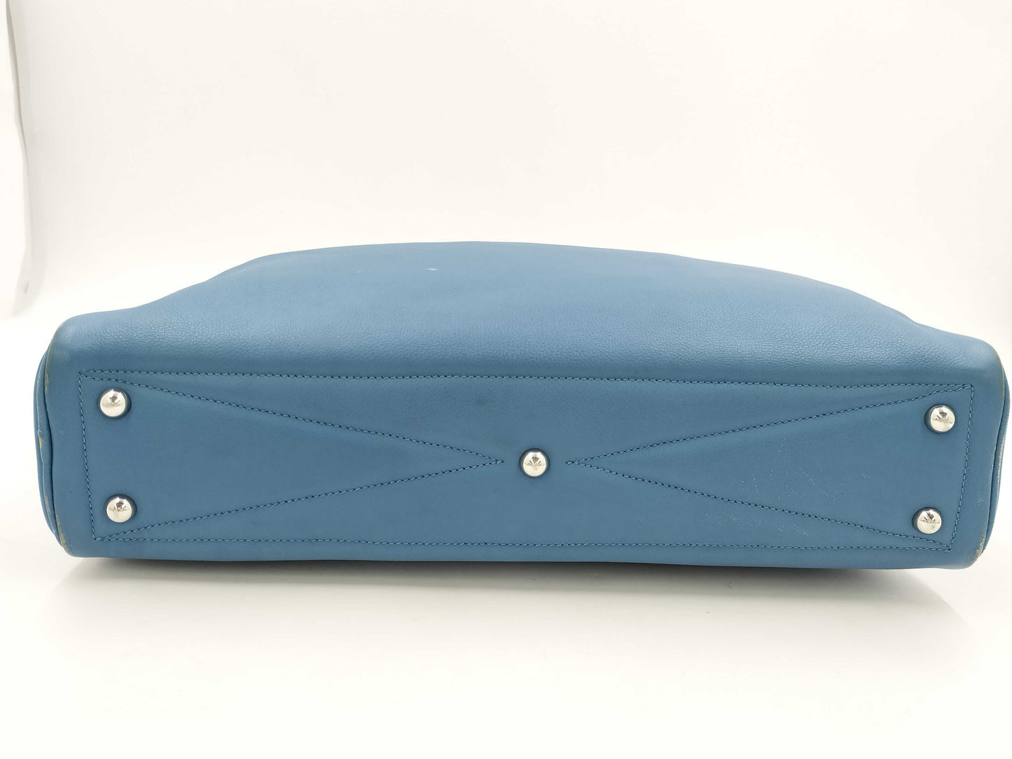 HERMES Evercalf Victoria 45 C Azure Handbag