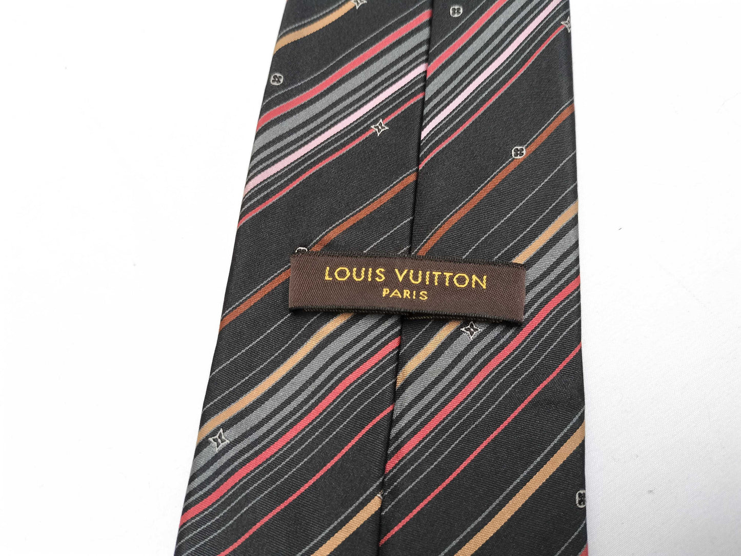 LOUIS VUITTON LOUIS VUITTON Monogram Striped Tie Navy LOUIS VUITTON Tie