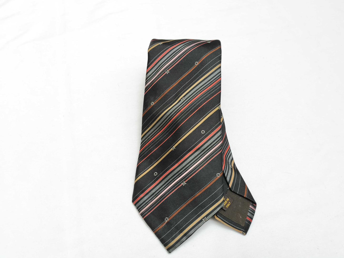 LOUIS VUITTON LOUIS VUITTON Monogram Striped Tie Navy LOUIS VUITTON Tie