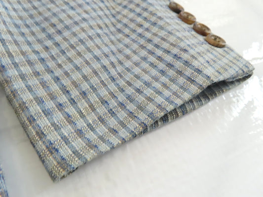 Burberry Men's Checked Rayon Linen Tailored Jacket, Size 170cm