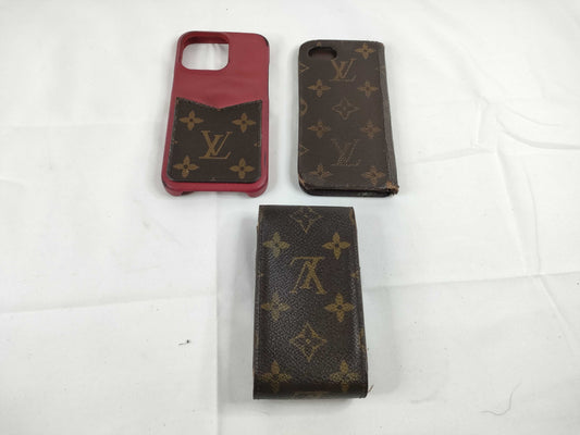 LOUIS VUITTON Monogram Louis Vuitton Serial Number Monogram Cigarette Case iPhone 13 Pro Case 3-Piece Accessory Set LOUIS VUITTON Other Accessories