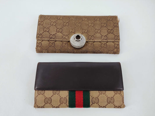 GUCCI GG Long Wallet Set of 2